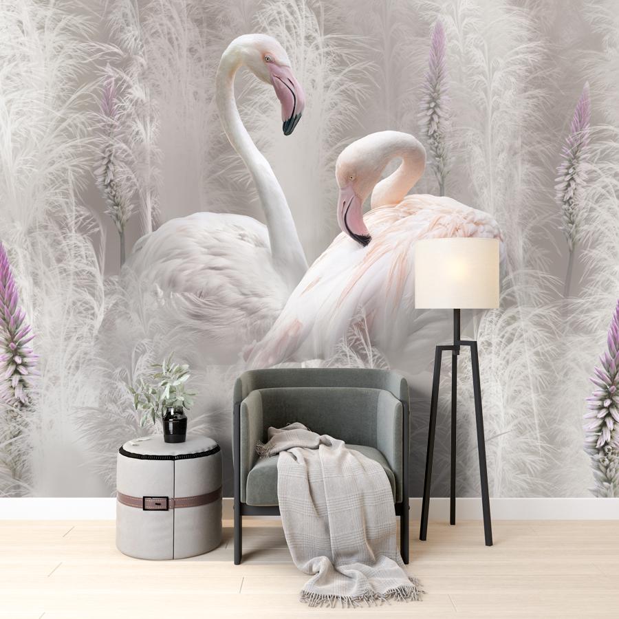 фотообои фламинго в нюдовых оттенках 13-897 фотообои фламинго в нюдовых оттенках 13-897
