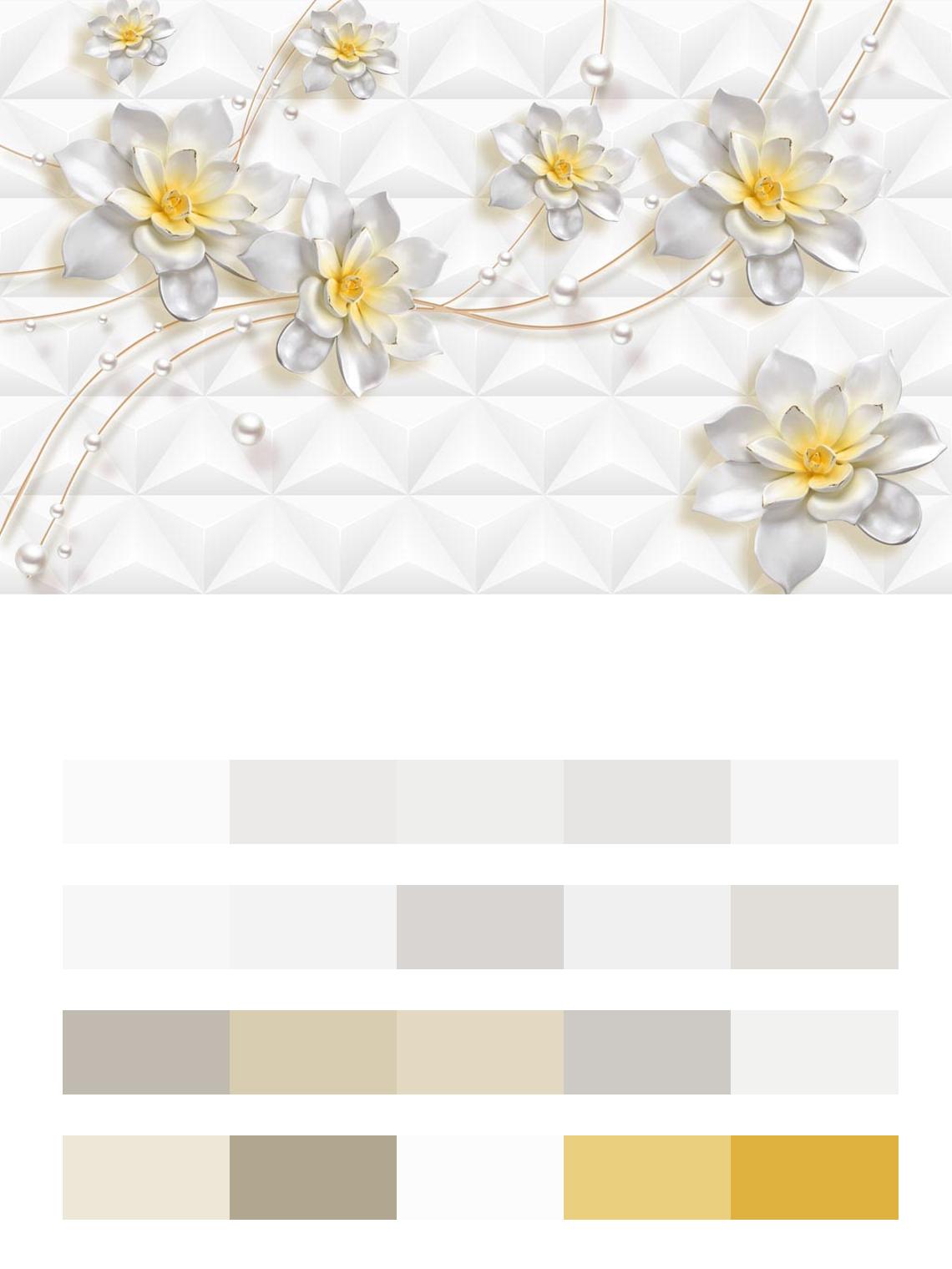 Цветы на белом фоне цвета