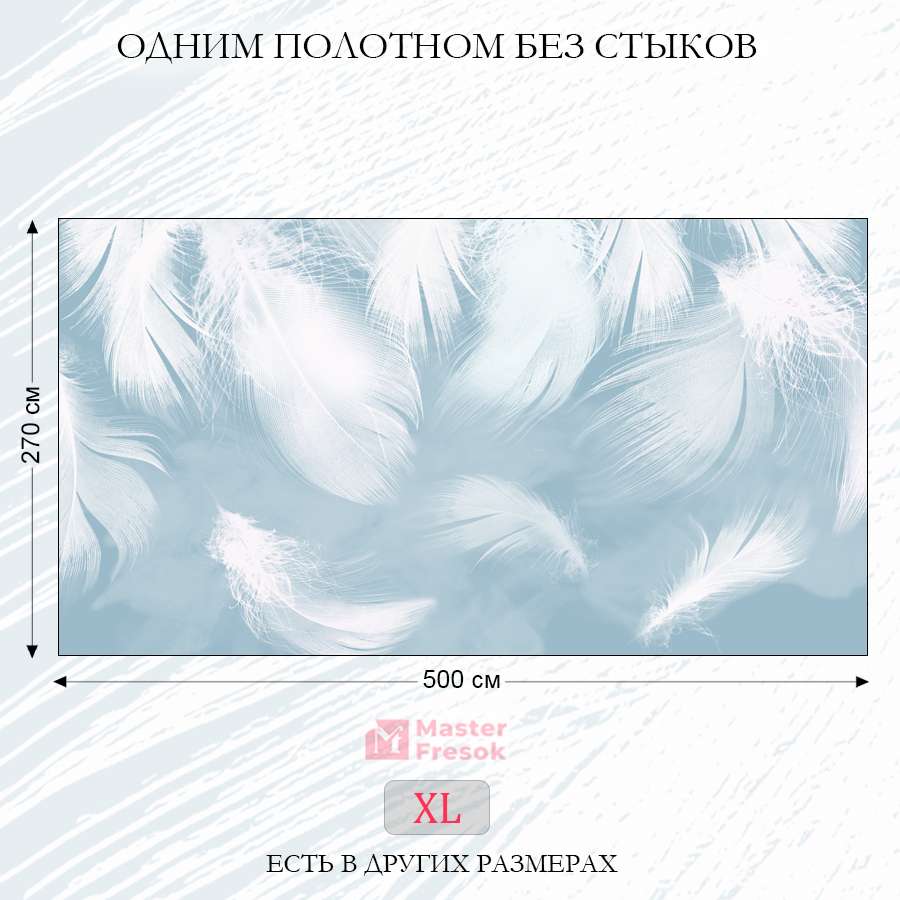 фотообои перышки на голубом фоне 13-552