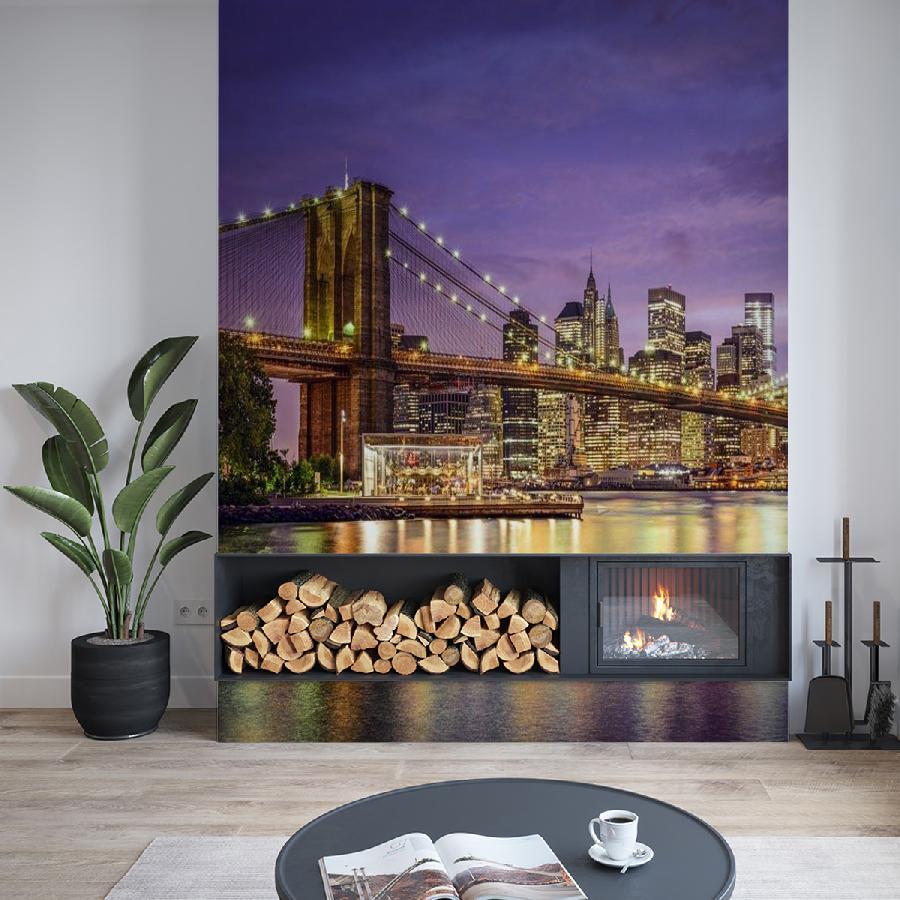 фотообои огни на бруклинском мосту 9-818