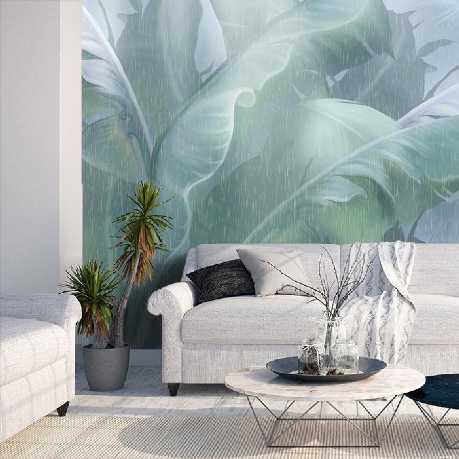 фотообои зеленые листья банана 13-457