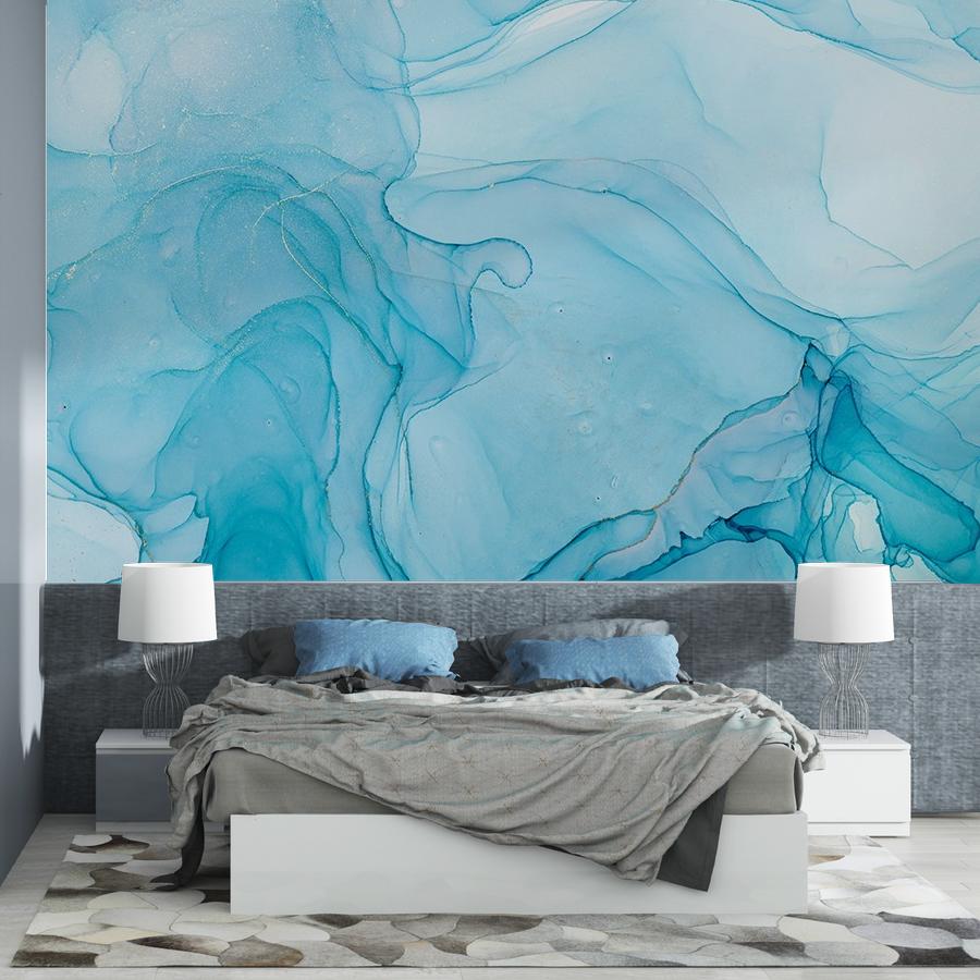фотообои голубой мрамор с прожилками 9-1789