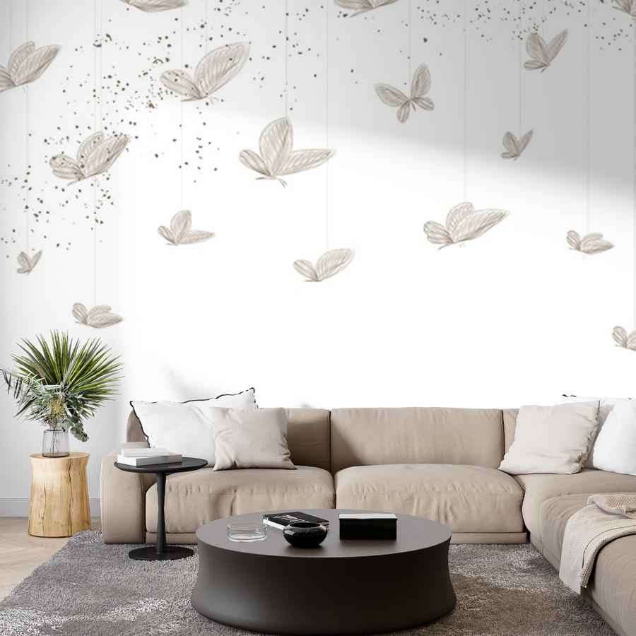 фотообои бабочки серые 9-2100