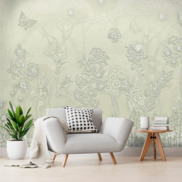 фотообои зеленое поле с цветами 13-120 фотообои зеленое поле с цветами 13-120