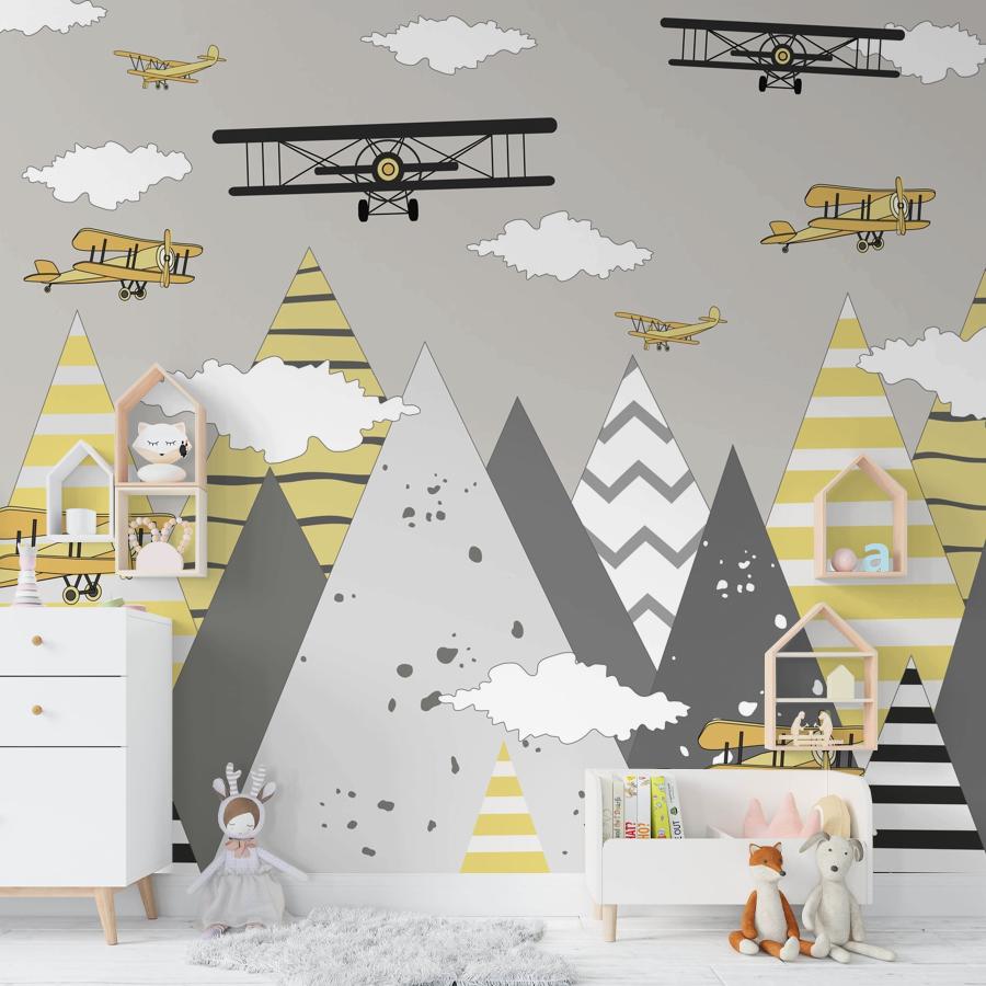 фотообои горы детские яркие желтые 14-694