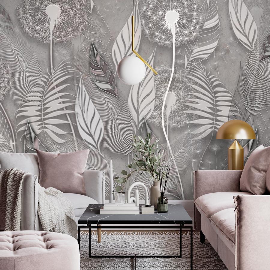 фотообои композиция из одуванчиков и листьев 13-879