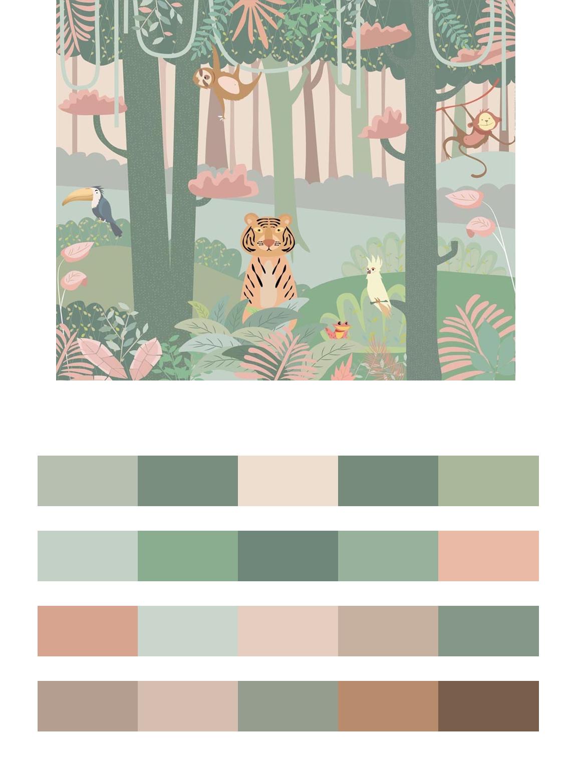 Тигренок в лесу цвета