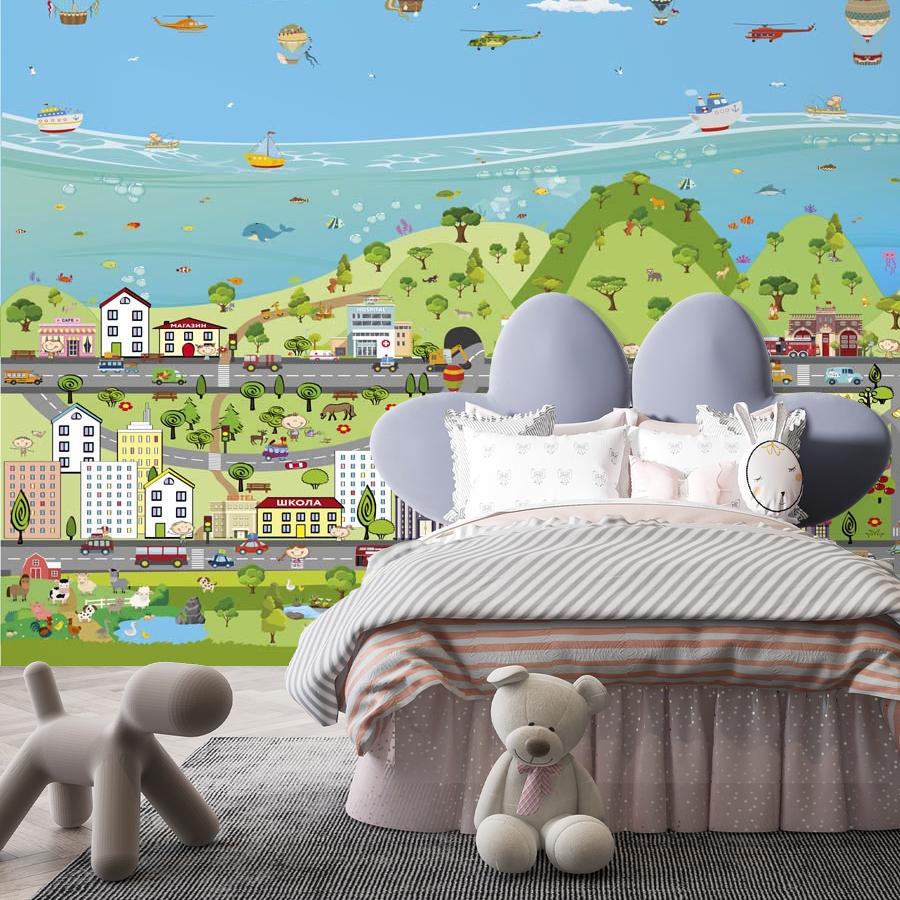 фотообои яркий городок в детскую 12-1199 фотообои яркий городок в детскую 12-1199