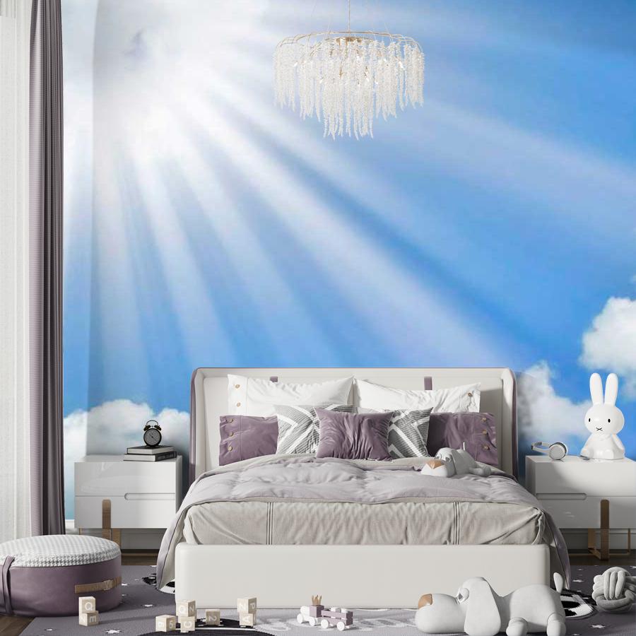 фотообои молочно голубое 3д небо 9-390