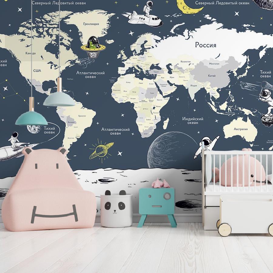 фотообои карта на фоне космоса 14-186
