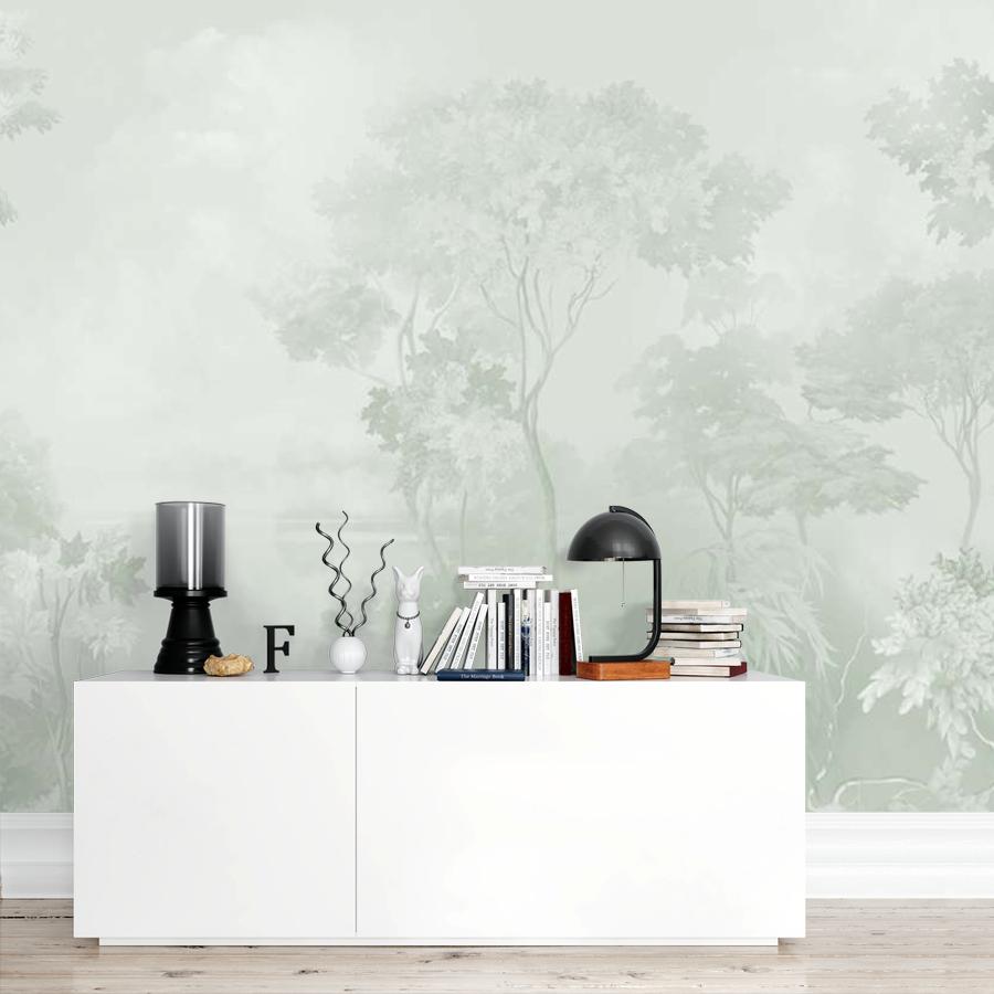 фотообои лес абстрактный зеленый 13-1064