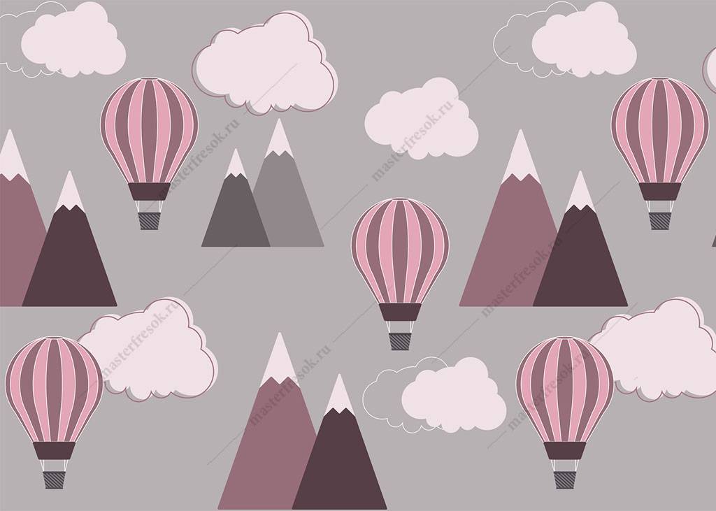 Фотообои Горы и воздушные шары