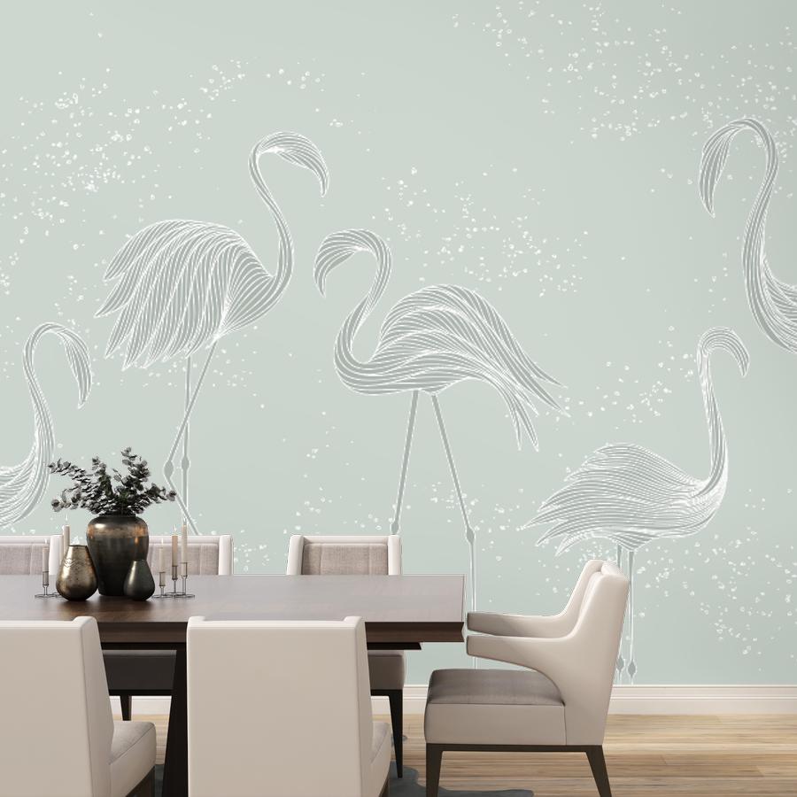 фотообои фламинго в зал 14-1205