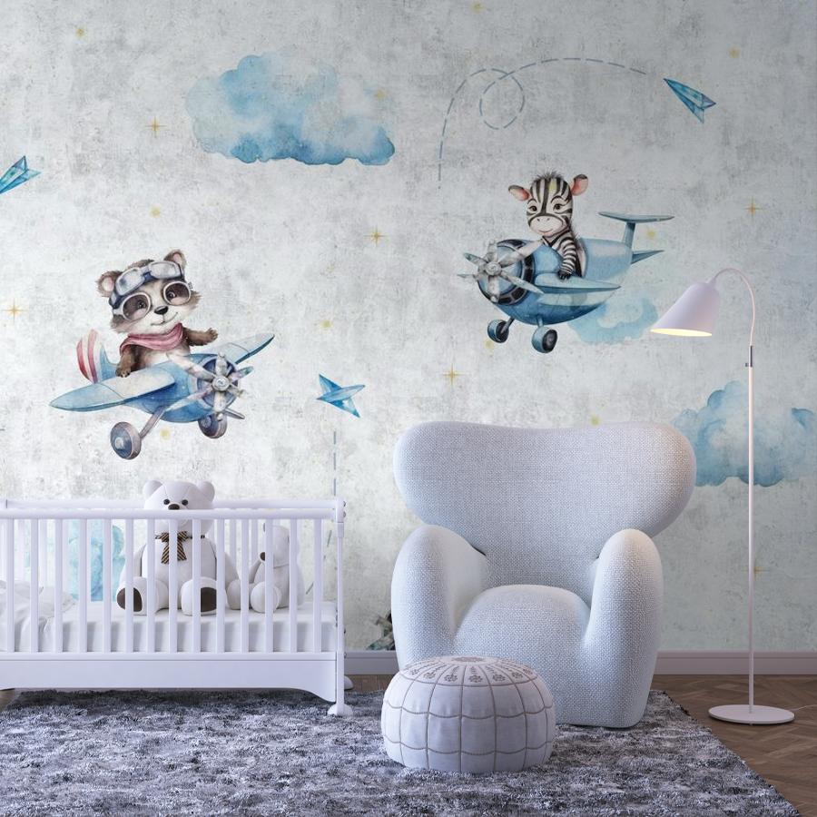 фотообои животные на самолетиках 12-1863 фотообои животные на самолетиках 12-1863