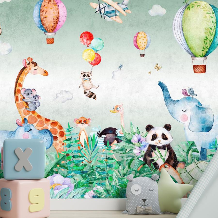 фотообои детский рисунок с животными 12-1823