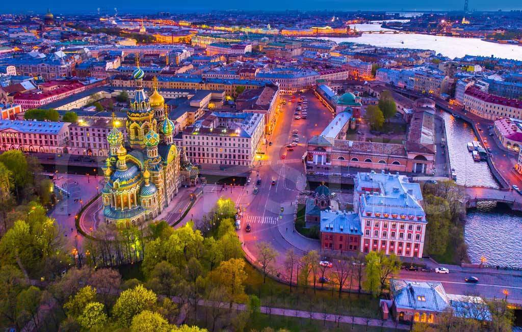 Фотообои Санкт Петербург с высоты птичьего полета