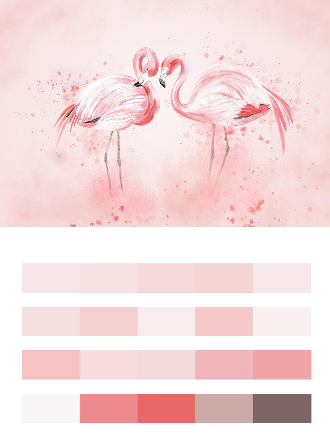 Акварельный фламинго цвета