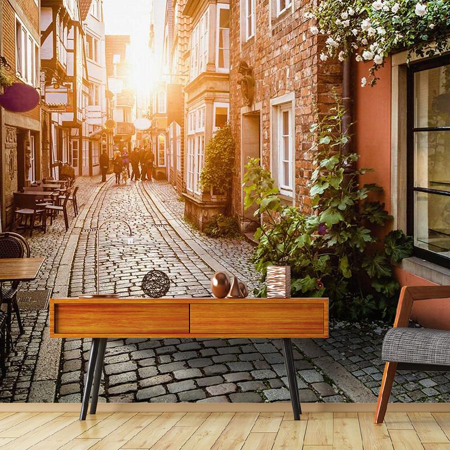 фотообои улочка старинная 3д 9-1791 фотообои улочка старинная 3д 9-1791