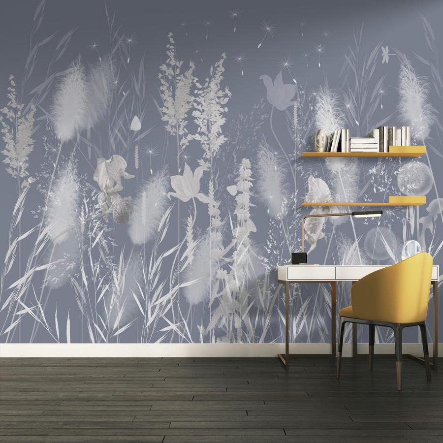 фотообои полевые цветы на голубом 13-984