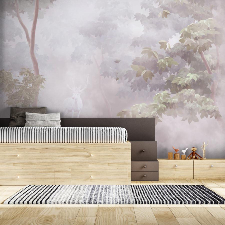 фотообои лес туманным утром 13-473