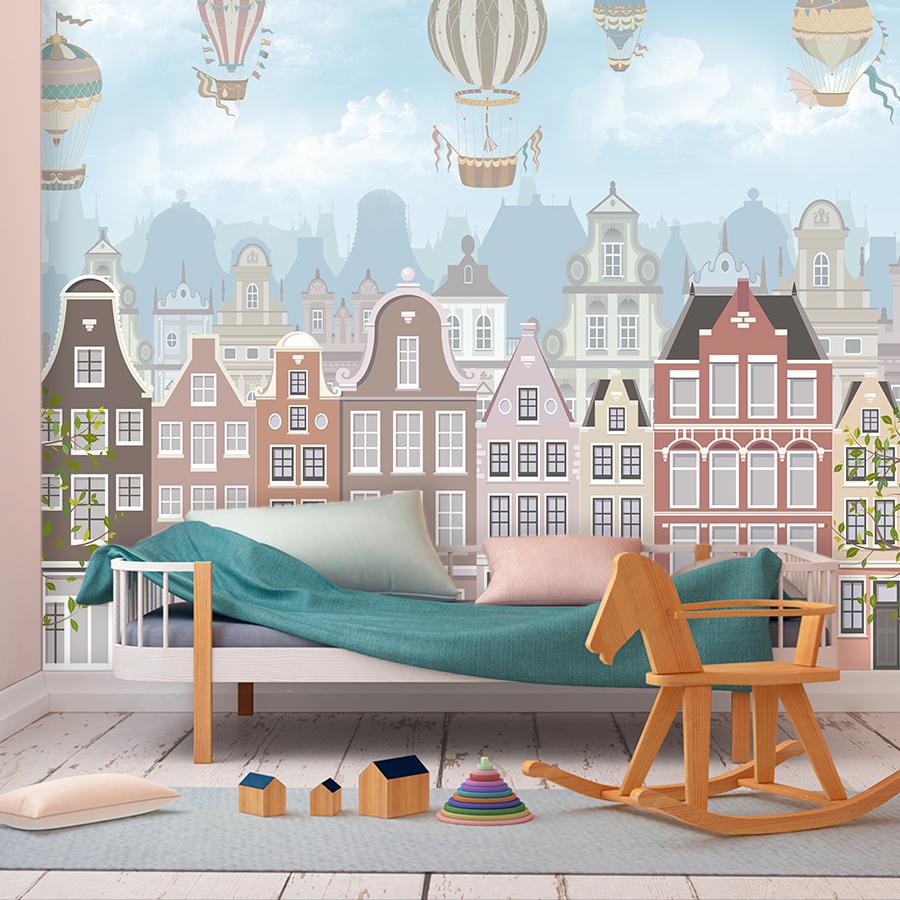 фотообои город с воздушными шарами 14-834 фотообои город с воздушными шарами 14-834