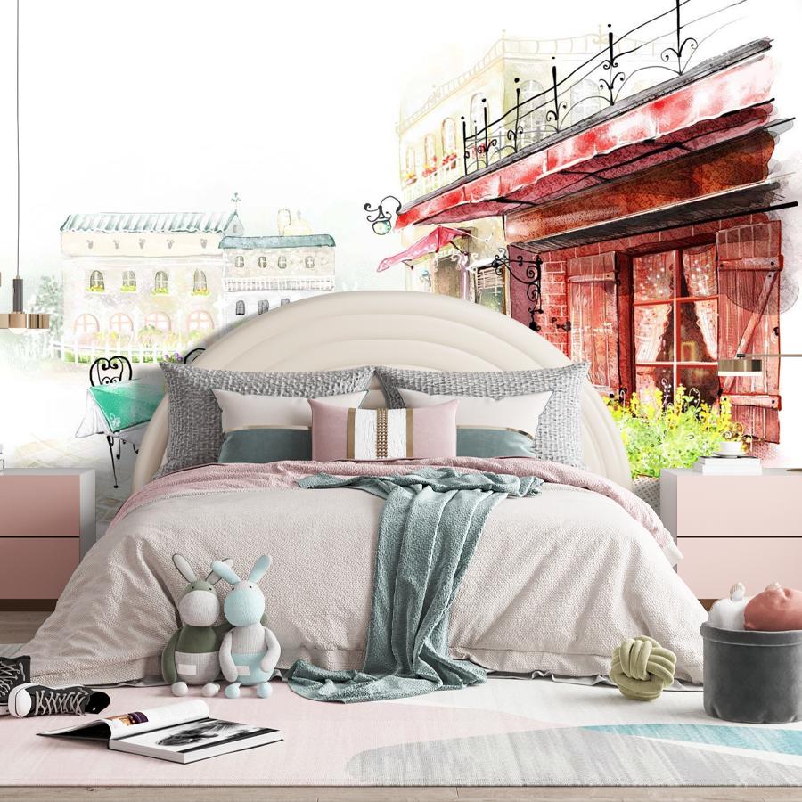 фотообои кафе на улочке 12-311 фотообои кафе на улочке 12-311