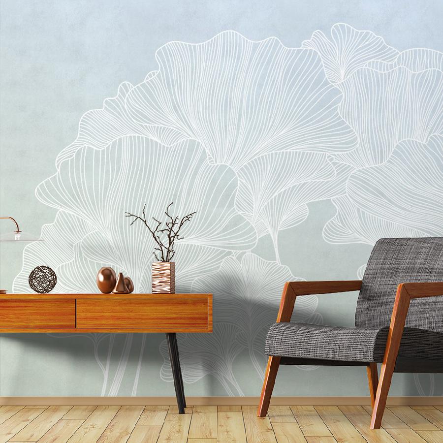 фотообои гинкго градиент из голубого в зеленый 14-953