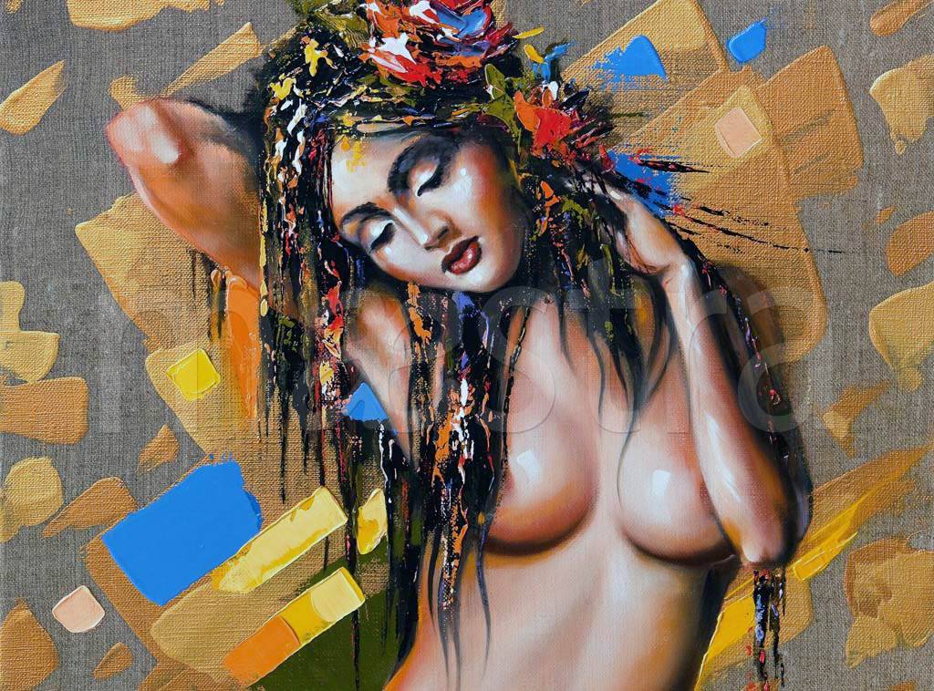 девушка на холсте 4-436