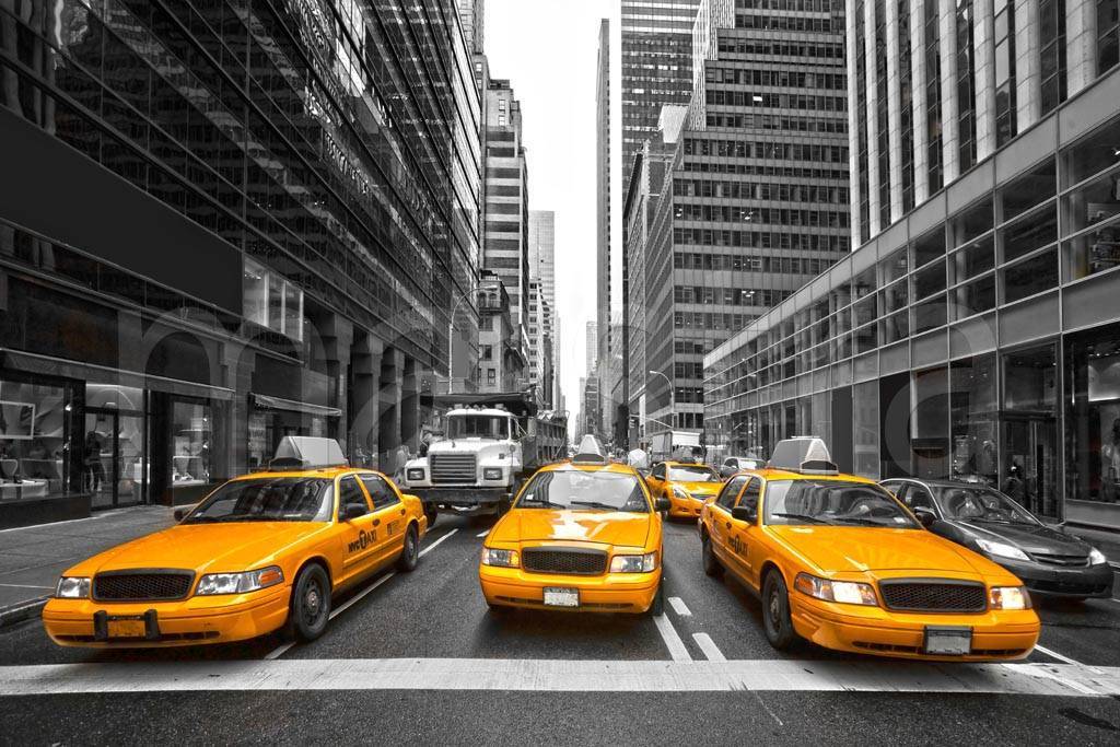Фотообои Желтое такси на улицах Нью Йорка
