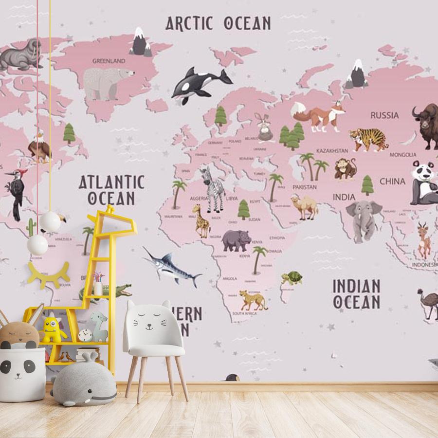 фотообои карта мира для девочек 12-782