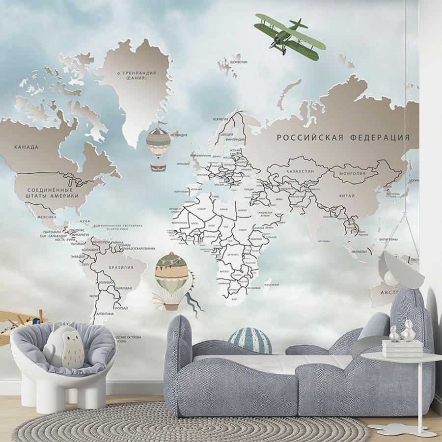 фотообои карта детская 3д 14-671