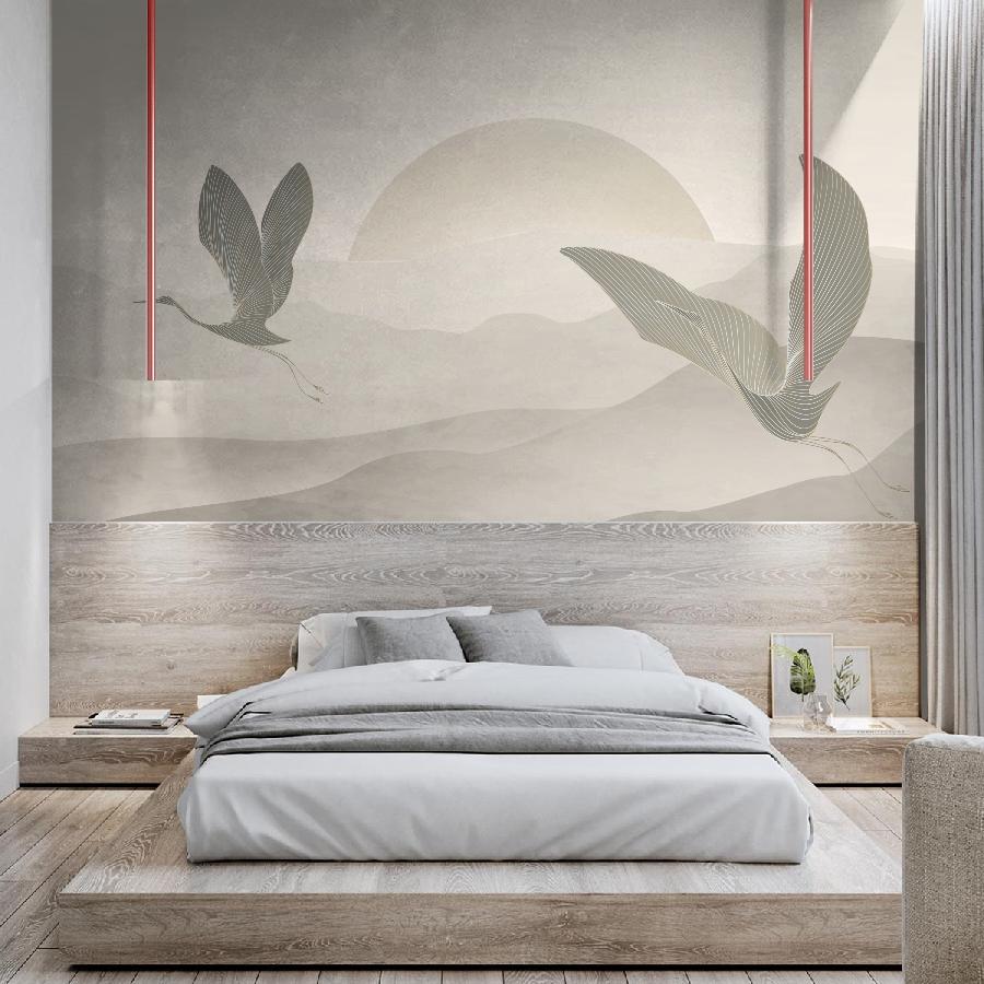 фотообои 3д холмы и птицы 14-1261