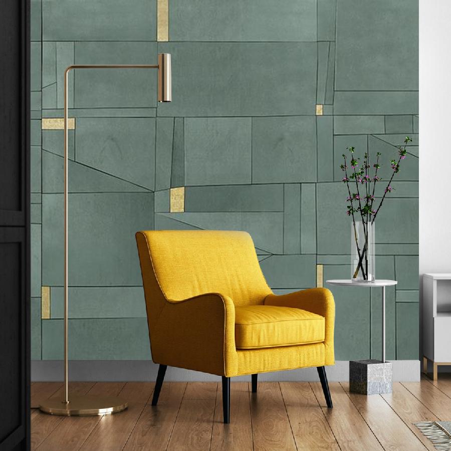 фотообои зеленый геометрический фон 9-1388