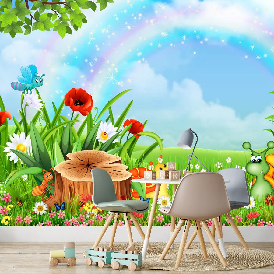 фотообои радуга на полянке 19-0014 фотообои радуга на полянке 19-0014