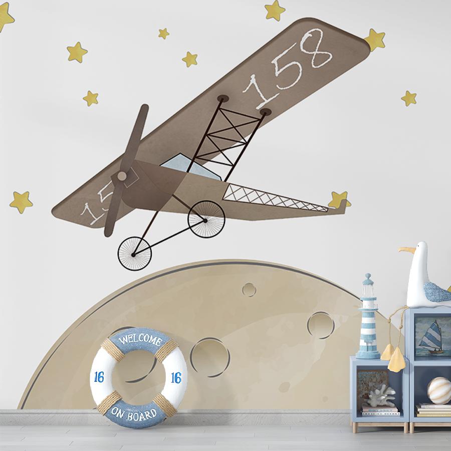 фотообои самолет на луне 12-1370