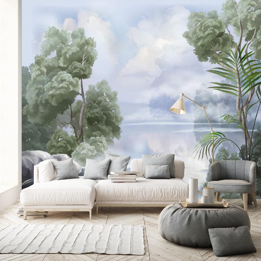 фотообои пейзаж деревья над водой