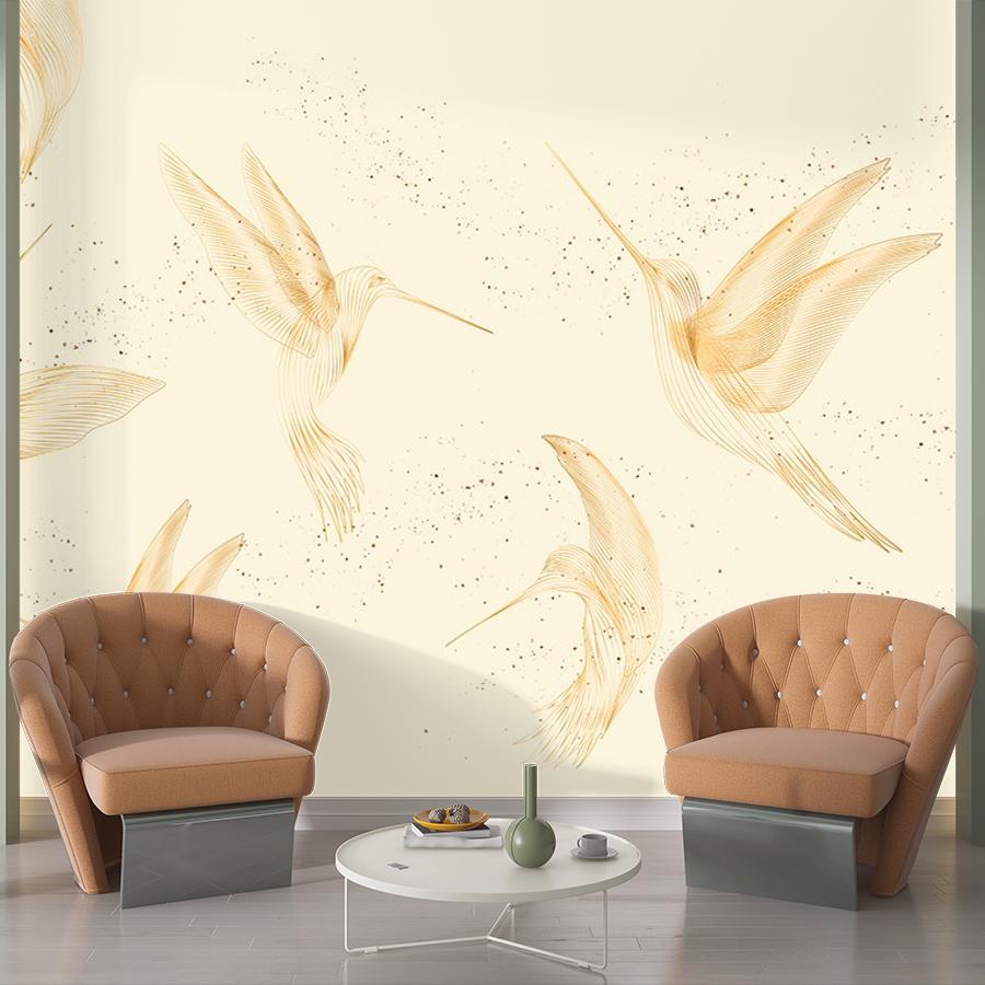 фотообои калибри на бежевом фоне 9-2107