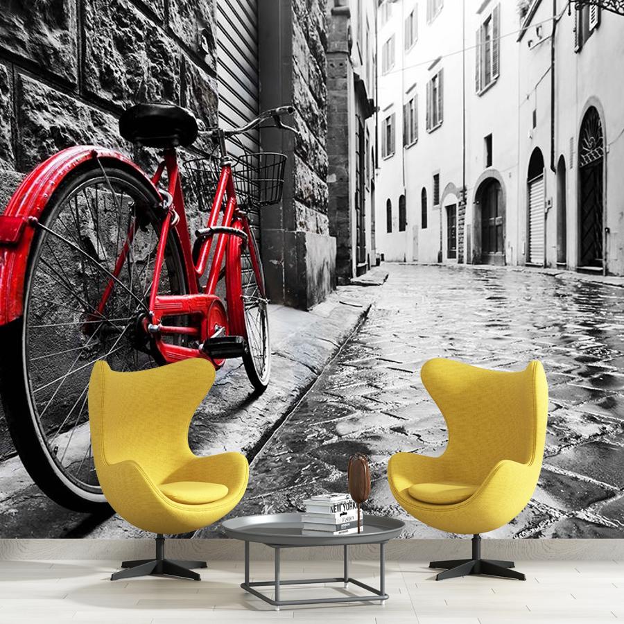 фотообои красный велосипед 9-1899