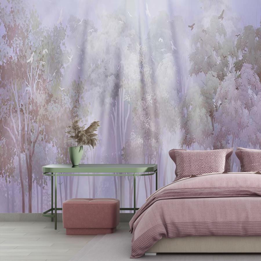 фотообои лучи солнца в лесу 13-405