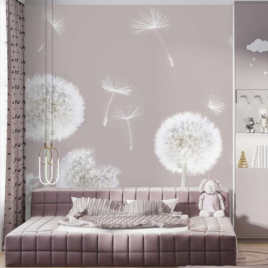 фотообои нежные одуванчики пудровый фон 12-1518