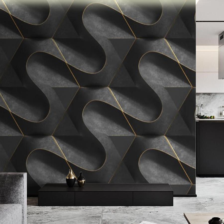 фотообои черная 3д панель 9-1591