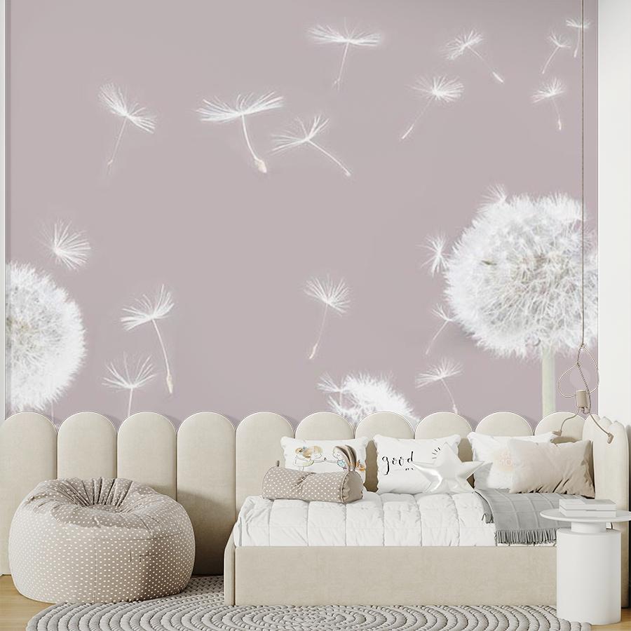 фотообои нежные одуванчики пудровый фон 12-1518