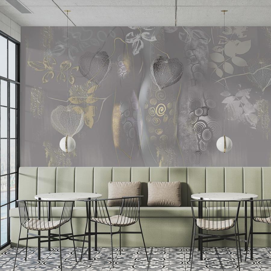 фотообои панно абстракция с физалисом 13-981