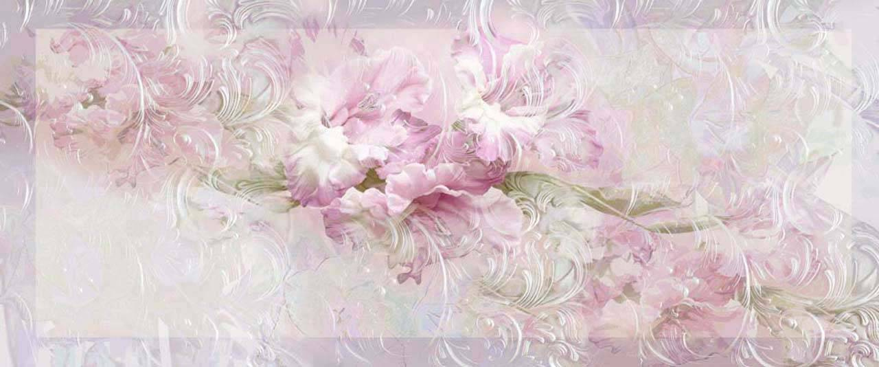 Фотообои Розовые абстрактные цветы