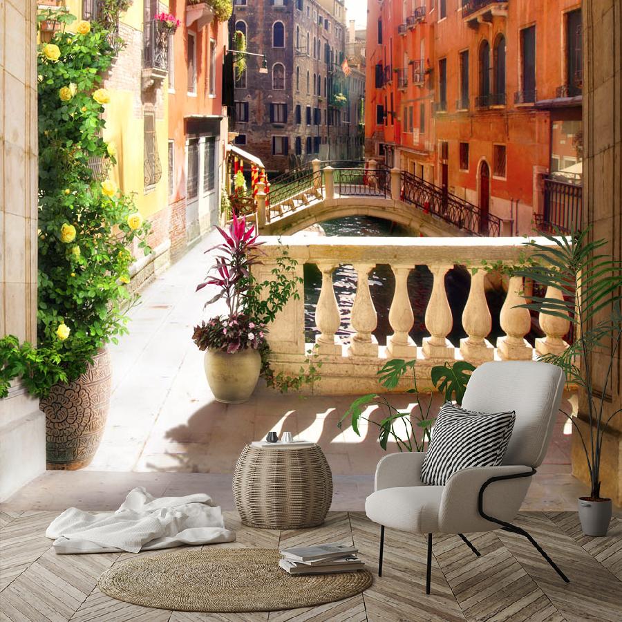 фотообои балкон с видом на улицу 19-0130