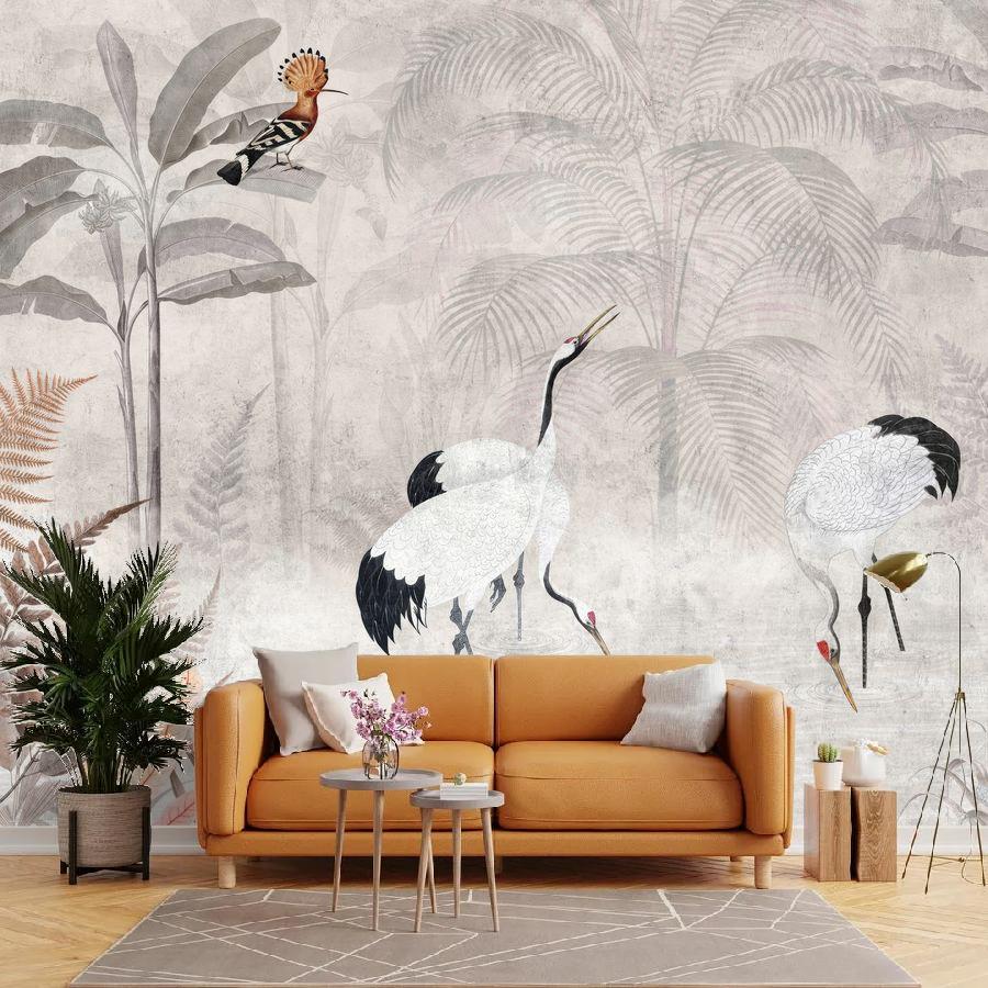 фотообои цапли в лесу 12-1838