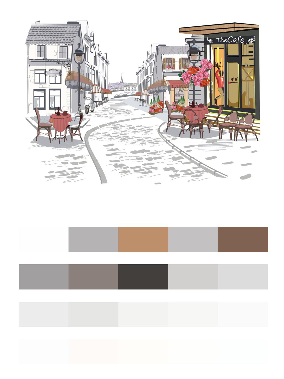 Городская улица рисунок цвета
