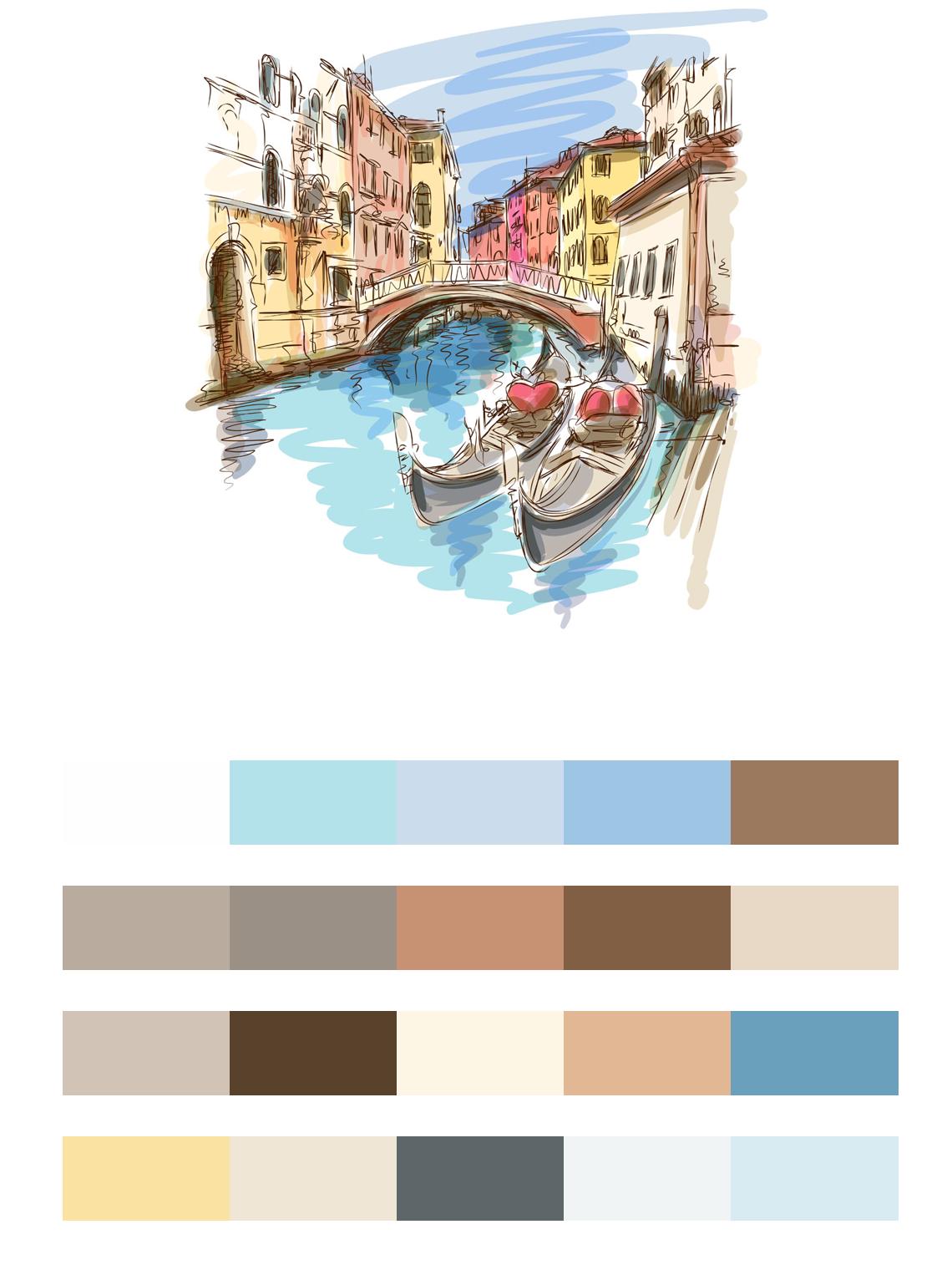 Гондолы в Венеции цвета