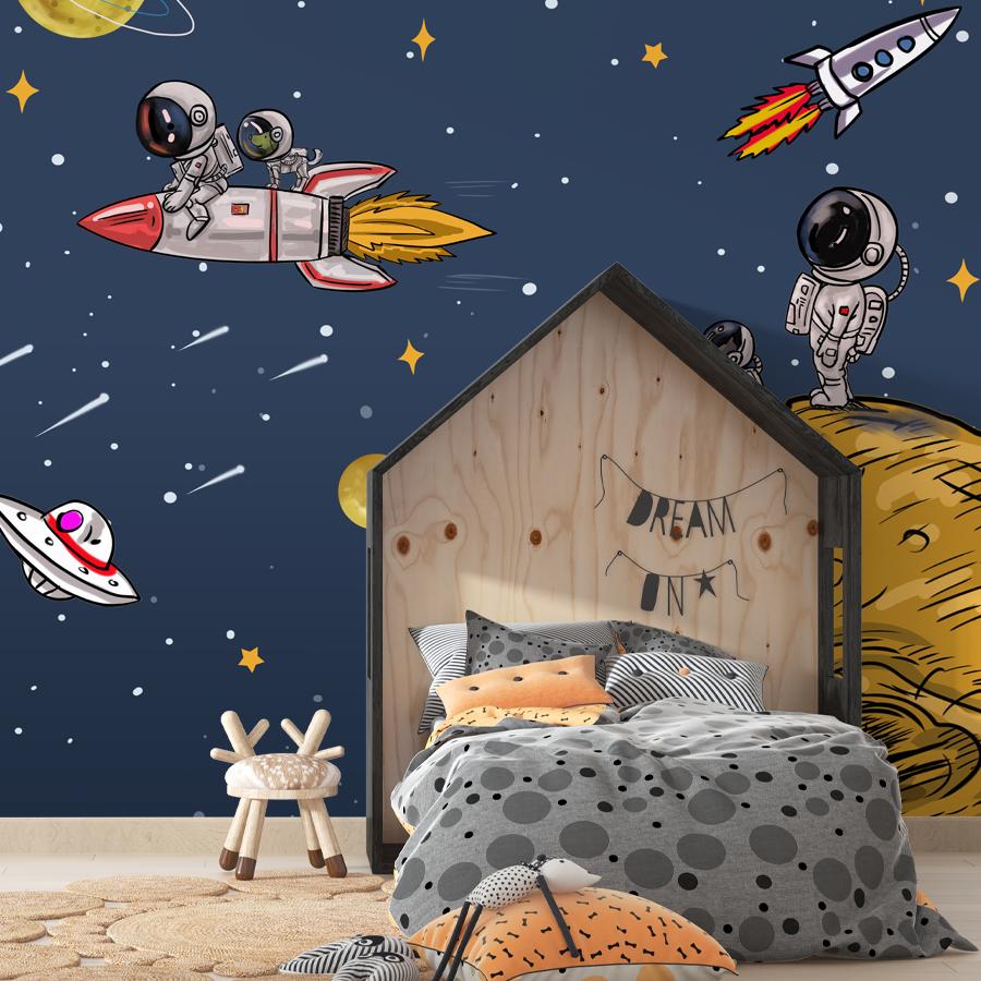 фотообои космос и желтая луна 14-400 фотообои космос и желтая луна 14-400