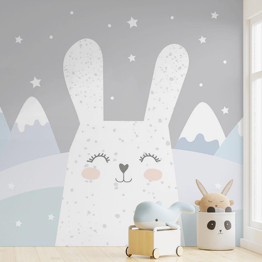 фотообои зайка в зимнем лесу 12-1429 фотообои зайка в зимнем лесу 12-1429